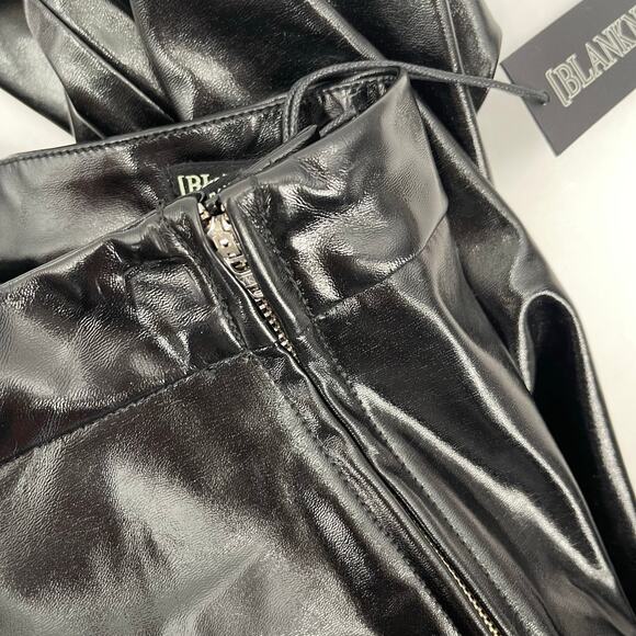 BLANK NYC Faux Leather Pants Size 26 Pleather Size Zipper NWT Vegan Cropped Blk - Picture 5 of 10